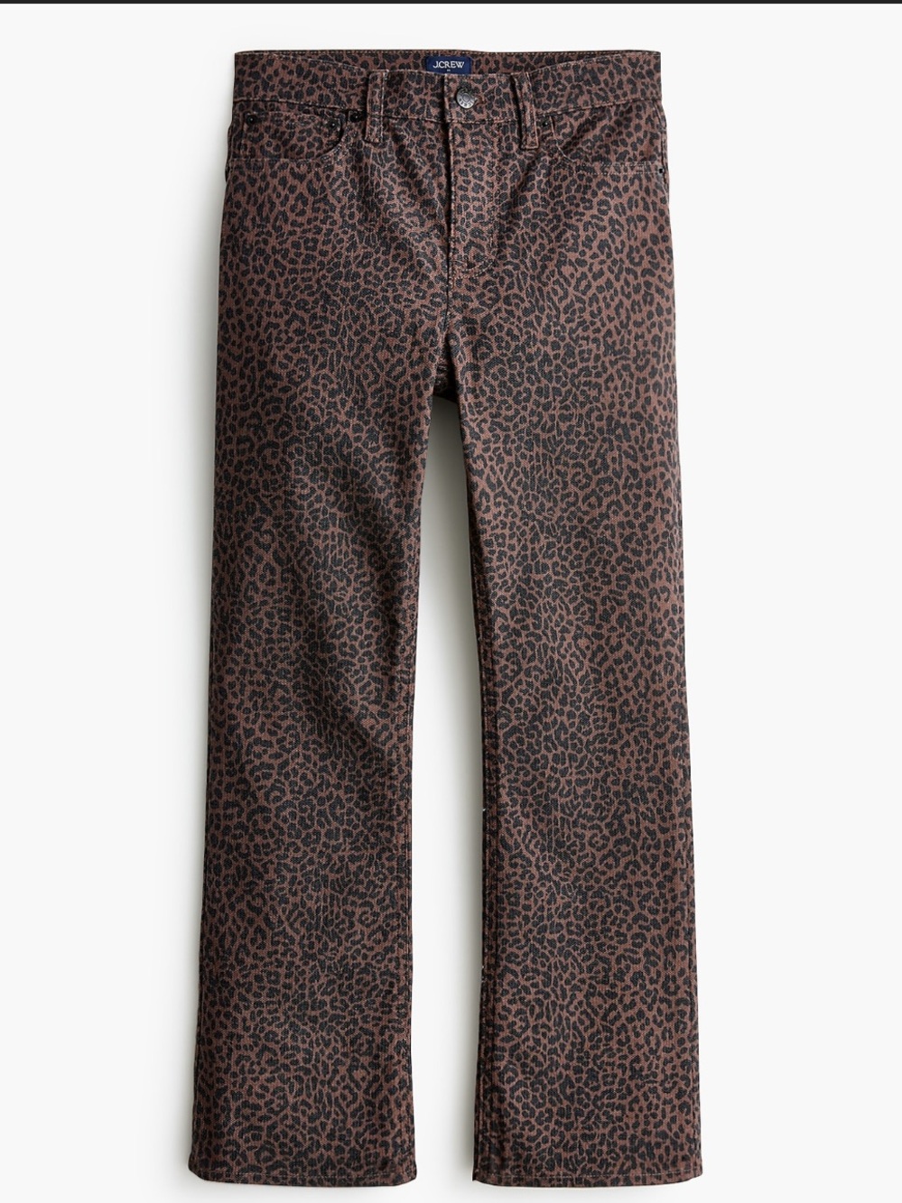 J. Crew Women’s Mid-rise Flare Leopard-Print Bootcut Jeans size 27P.